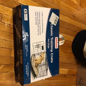 XS dog crate with mat with box and tags